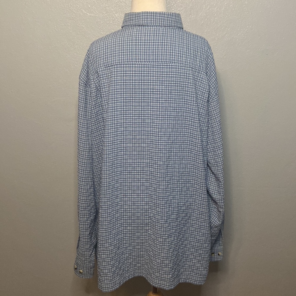 L.L.Bean Long Sleeve Shirt Blue Check XL Regular - Picture 3 of 6